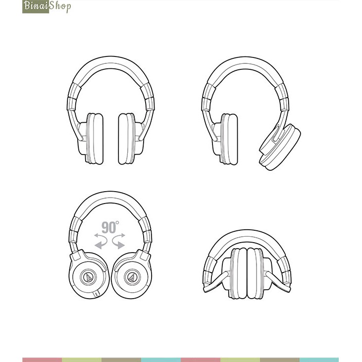 [Mã 267ELSALE hoàn 7% đơn 300K] Tai nghe kiểm âm chuyên nghiệp Audio Technica ATH-M40X