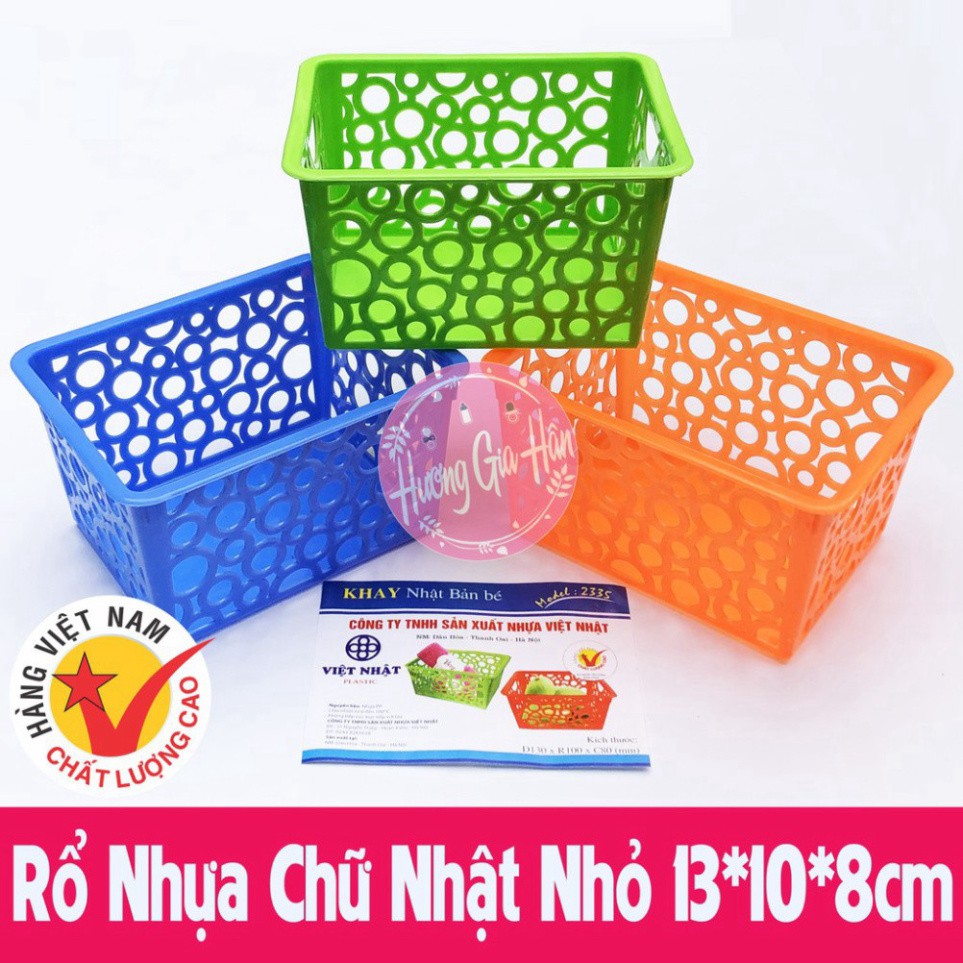 [HN] Rổ Nhựa Hoa Chữ Nhật, Rổ Cỡ Nhỏ Đa Năng kích thước 13*10*8cm của Việt nhật plastic