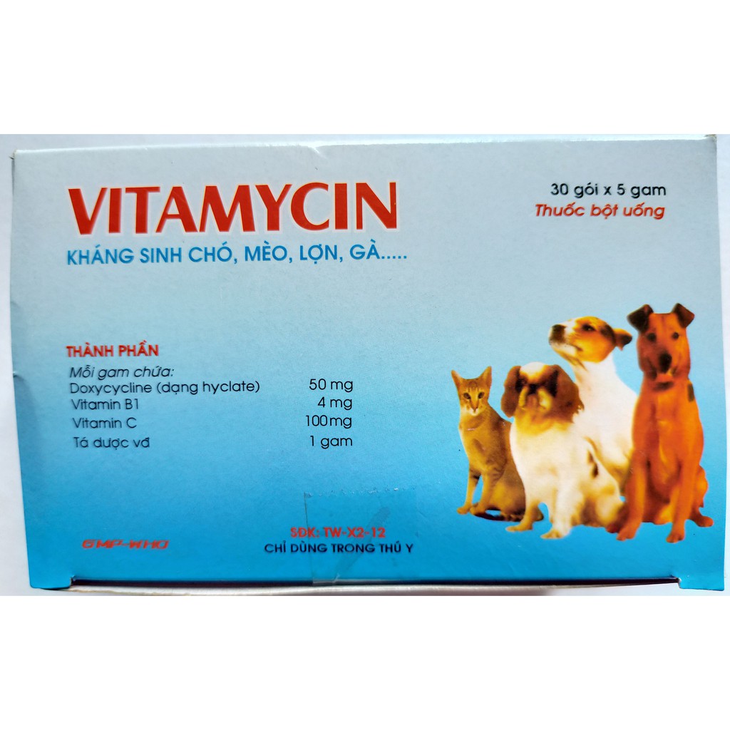 1 hộp 30 gói  VITAMYCIN 5g Sản phẩm dùng tốt cho chó, mèo