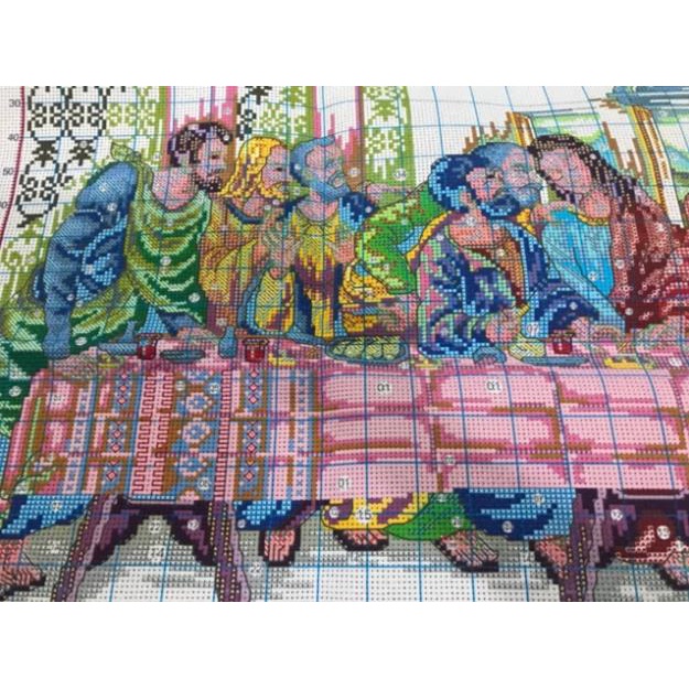 Tranh thêu chữ thập Tiệc Ly 12 Thánh Tông Đồ Ailuo AL51389 |96x47cm| Chưa thêu