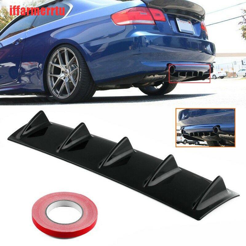 {iffarmerrtu}Shark Fin 5 Wing Lip Diffuser 23"x 6" Rear Bumper Chassis Black ABS Universal HZQ