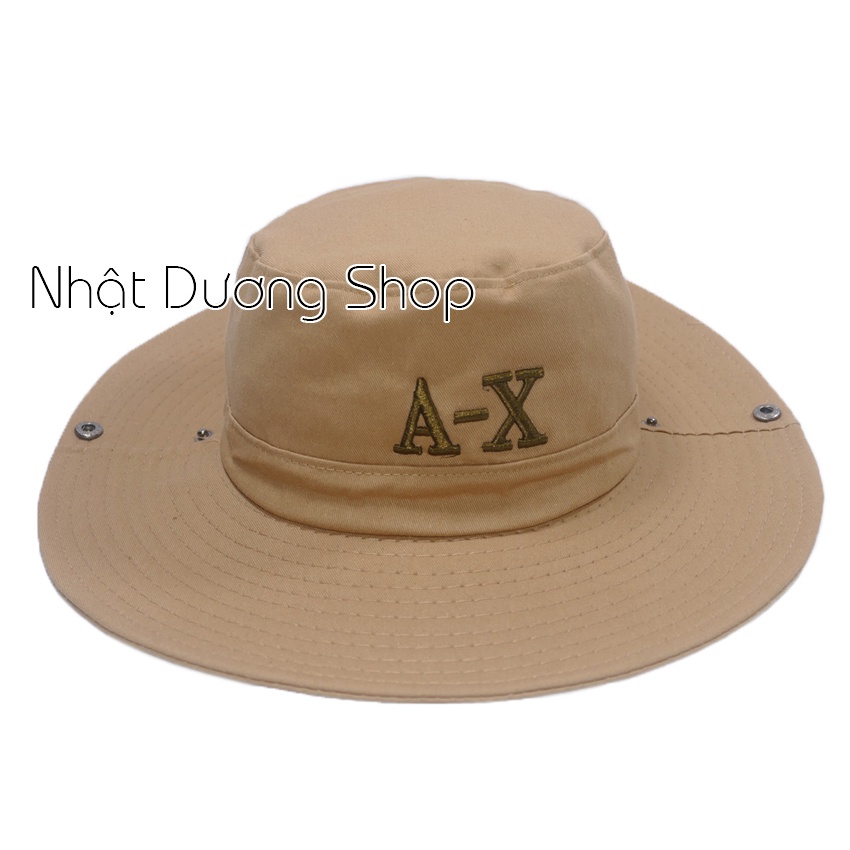 [ Nhiều mẫu ] Nón tai bèo nam vành rộng 8,5 cm thêu chữ A-X kết hợp vải cotton tốt mềm mại