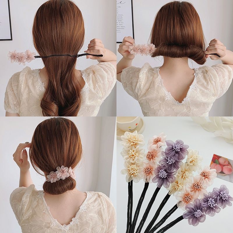 thanh búi tóc tạo kiểu hoa mai đào phong cách hàn quốc