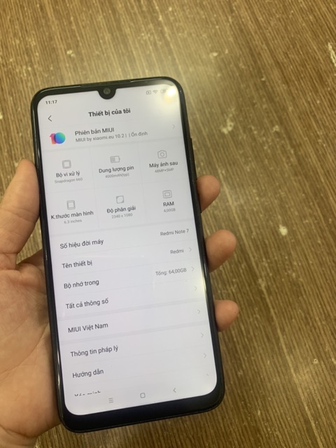 điện thoại redmi note7 mới 98% kèm sạc và tai nghe