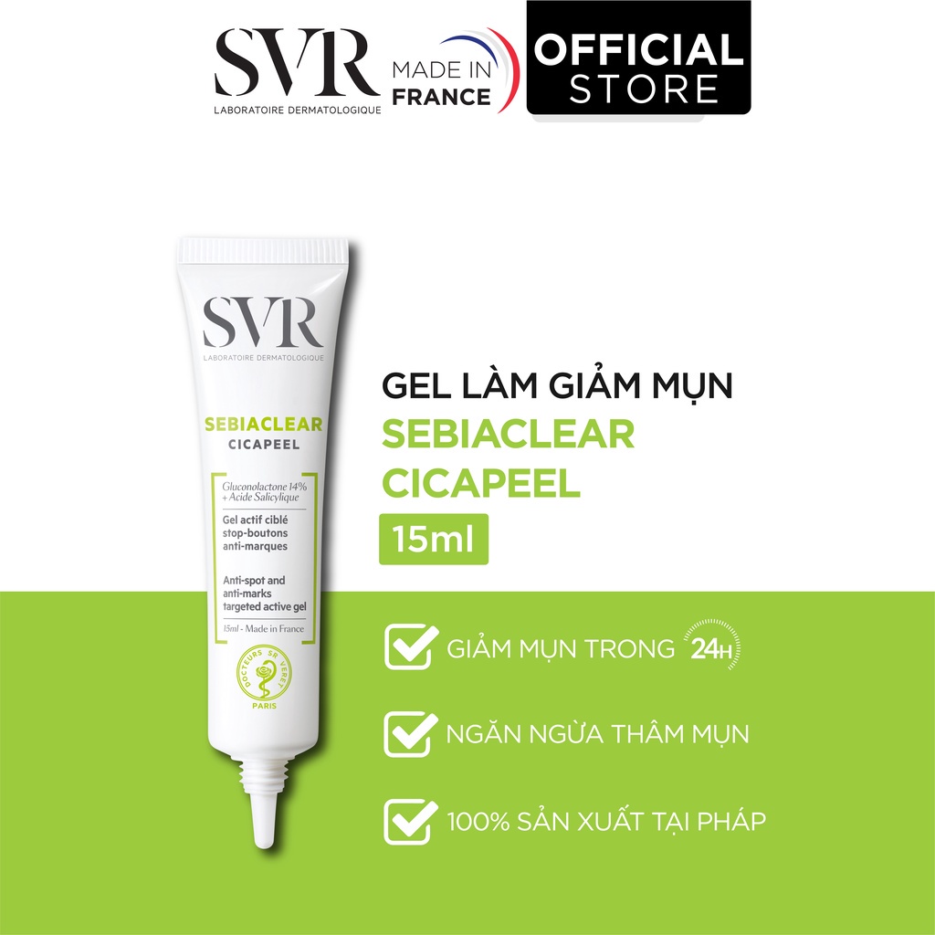 Gel giảm mụn SVR Sebiaclear CICAPEEL 15ml