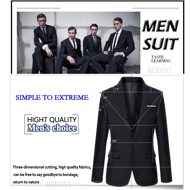 Set đồ blazer BEFOYI phong cách Hàn Quốc sang trọng cho nam