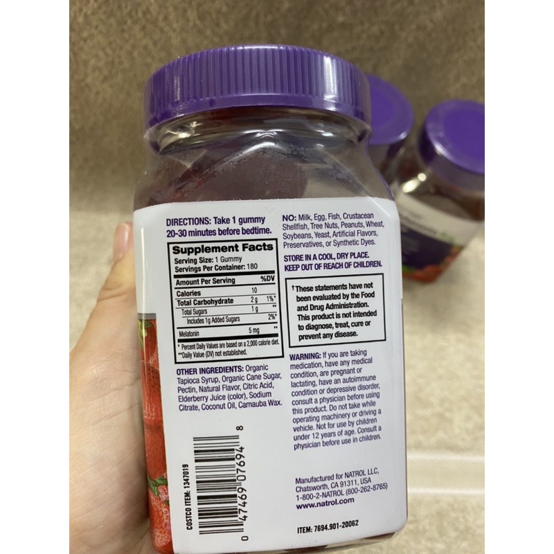 Viên kẹo ngủ Natrol Melatonin