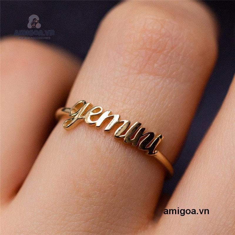 ✨✨Nhẫn Đeo Tay Kim Loại Khắc Chữ Thời Trang Cho Nữ