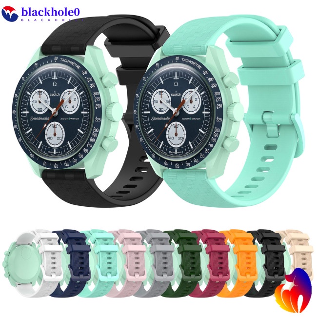Dây Đeo Silicon Họa Tiết Sợi Carbon Thay Thế Cho Đồng Hồ Thông Minh Omega X Swatch