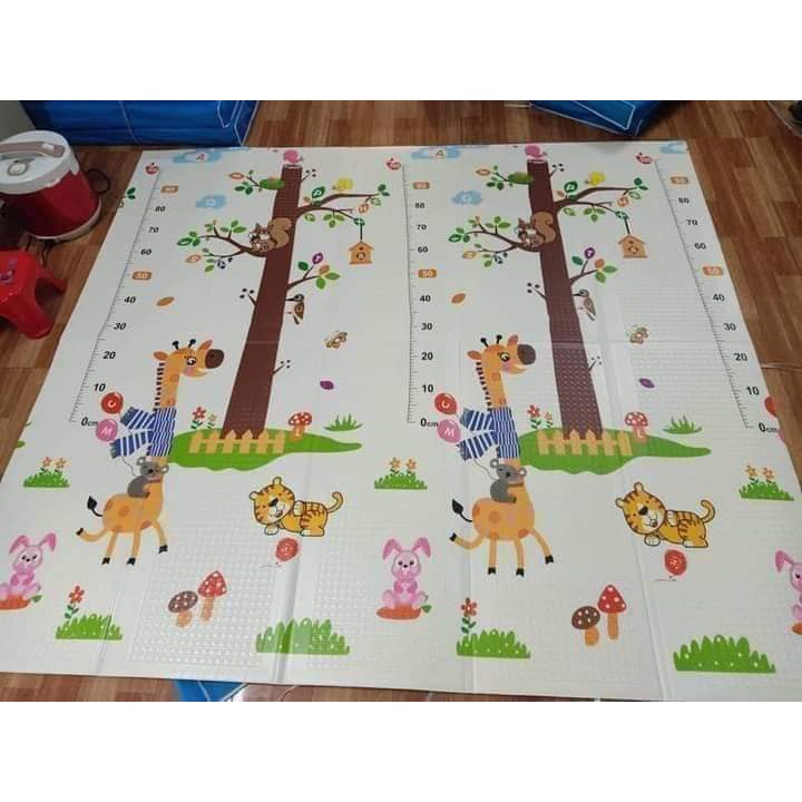 Thảm xốp xpe cho bé gấp gọn , tấm lót trải sàn 2 mặt chống thấm chống trơn hàn quốc phủ silicon 1m8x2m