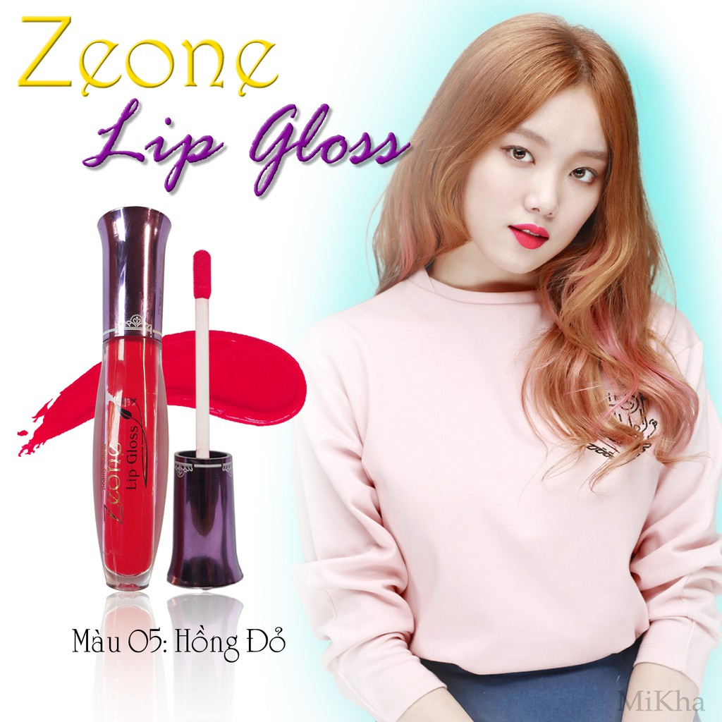 Son Kem Lì Zeone Lip Gloss - Màu 05: Hồng Đỏ