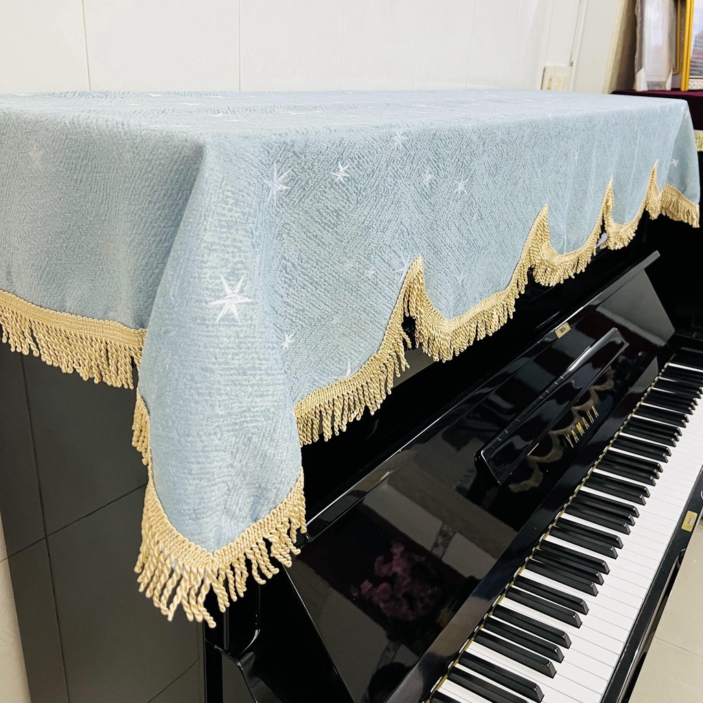 Khăn phủ đàn Piano mẫu ngôi sao xanh