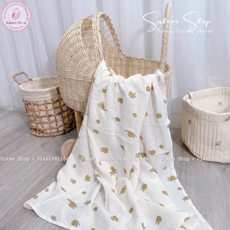 vải xô muslin 2 lớp cao cấp hàng loại 1 mềm mịn quả oliu