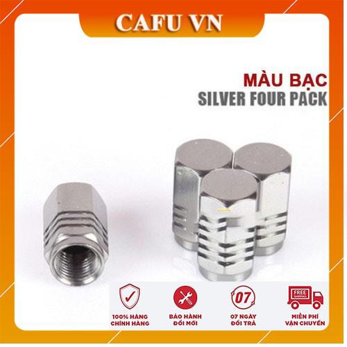 Bộ 04 ốc - nắp chụp trang trí đầu van nắp vòi bơm hơi bánh xe, lốp xe ô tô, xe máy, xe hơi, xe máy