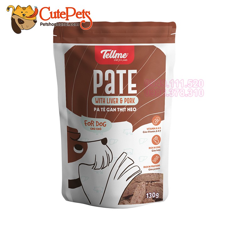 Pate cho chó Tellme 130g Gan thịt heo - cutepets phụ kiện thú cưng Pet shop Hà Nội