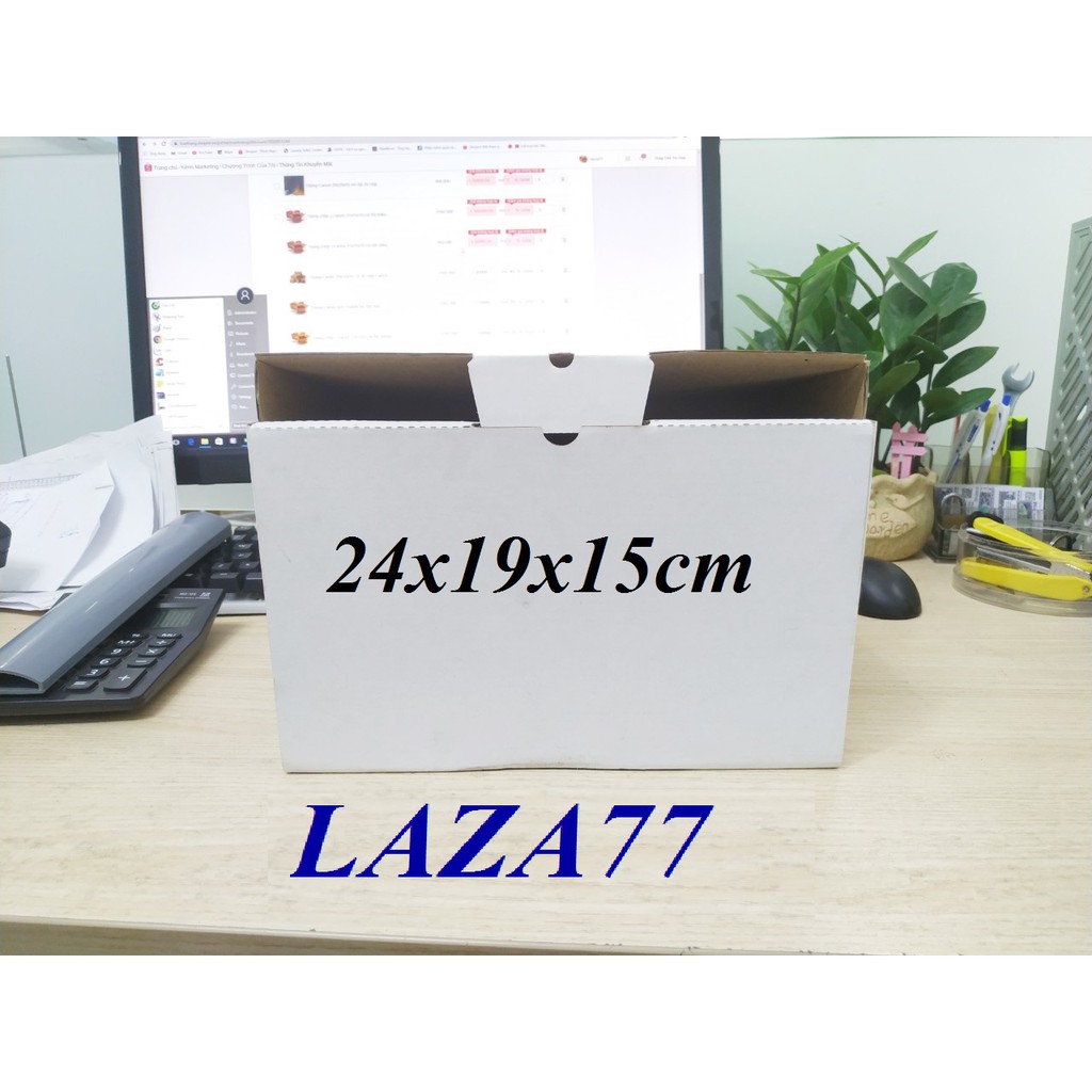 LZ - 1 Hộp Carton Trắng Thùng carton đựng giày ( Hộp Nắp Gài )