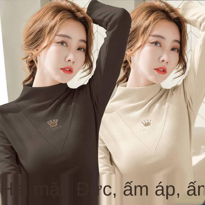 Áo thun tay dài cổ lọ thời trang cho nữ