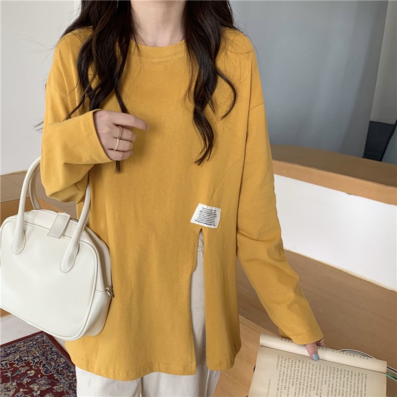 Áo Thun Tay Dài Dáng Rộng Phong Cách Phương Tây Thời Trang Mùa Thu Mới Cho Nữ