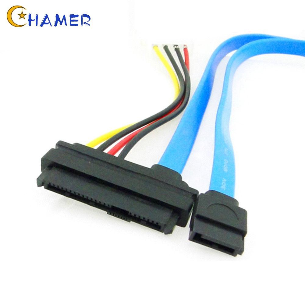 New 7 Pin Serial ATA Female LP4 Male 29 Pin SAS Female Blue SCSI SFF-8482 to SATA HDD Hard Disk for Work Station Cable