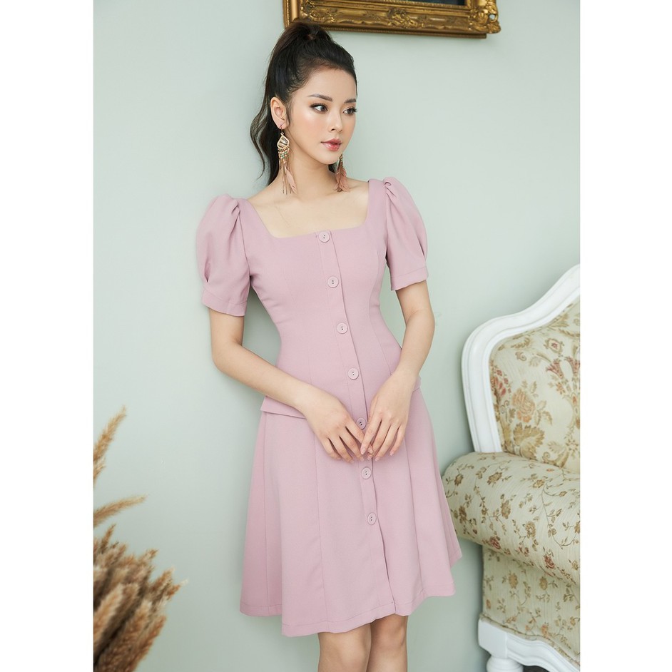 [Mã WABR0101 giảm 10% đơn 99K] Đầm xòe nữ thiết kế by 20 AGAIN DEA0028 vải tuyt si mềm dáng xòe tiểu thư | BigBuy360 - bigbuy360.vn