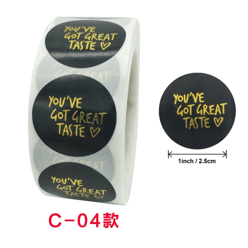 500pcs/roll Round Thank You Stickers for Your Order Sticker Pink Black Gold Seals Labels