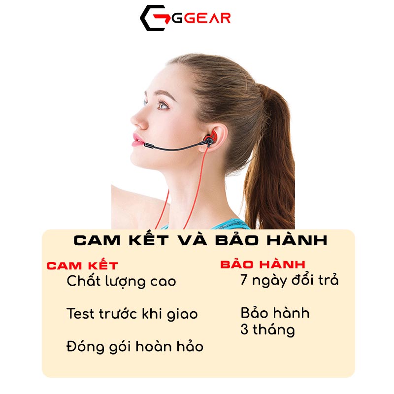 Tai nghe nhét tai có dây gaming Ggear EG3 chống ồn có mic âm thanh siêu bass cho game thủ