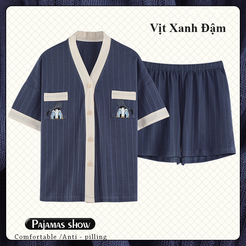 Đồ ngủ nữ, bộ đồ ngủ nữ ngắn tay cadigan phong cách hàn quốc BN01
