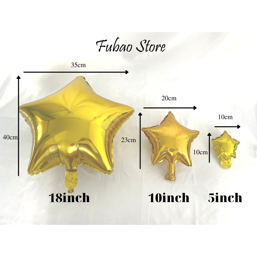 Bóng bay hình ngôi sao, trang trí sinh nhật, đủ size - Fubao Store