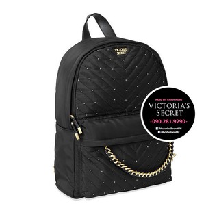 (Balo 37) Ba lô đen lớn gắn hạt thời trang- KT 36x26cm - Hàng nhập Victoria's Secret USA