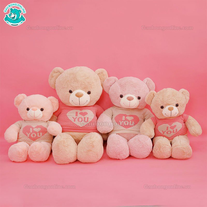 Gấu Bông Teddy Áo Love Lông Trơn Cao Cấp Gấu Bông Online