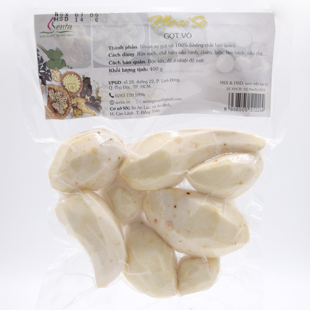 Khoai sọ gọt vỏ (Đóng gói hút chân không, bịch 400Gram/bịch) - Giao nhanh tại TP Hồ Chí Minh