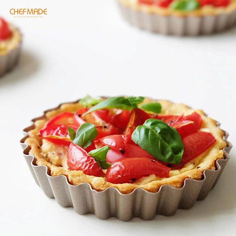 Set 4 khuôn làm bánh trứng CHEF MADE WK9022-4 mini đáy rời 4 inch không dính