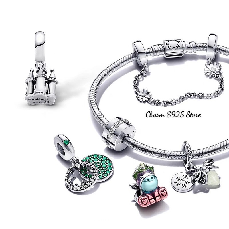 charm pan treo lâu đài mẫu mới 2021 bạc s925 cao cấp