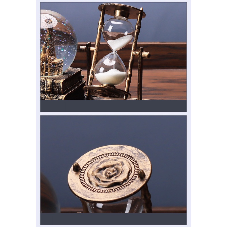 N09- Đồng hồ cát, trang trí quả cầu pha lê tháp Wafer đồ trang trí phòng khách, quà lưu niệm, quà tặng sinh nhật..A1