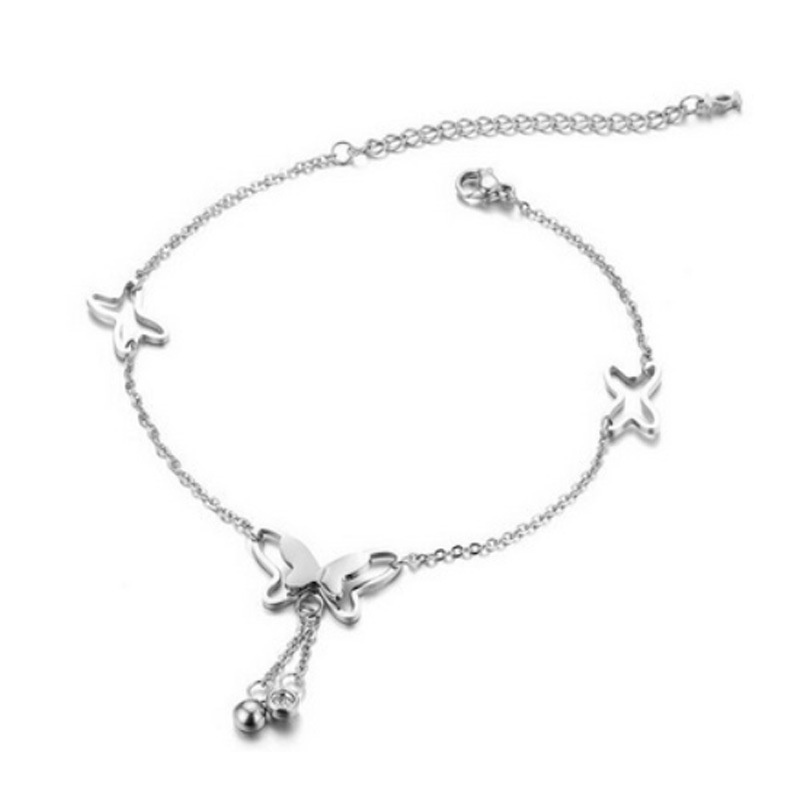 Lắc Chân Mạ Vàng 18K Mặt Hình Bướm Thời Trang Cho Nữ