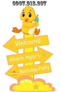 Cây welcome chèn hình bé siêu dễ thương