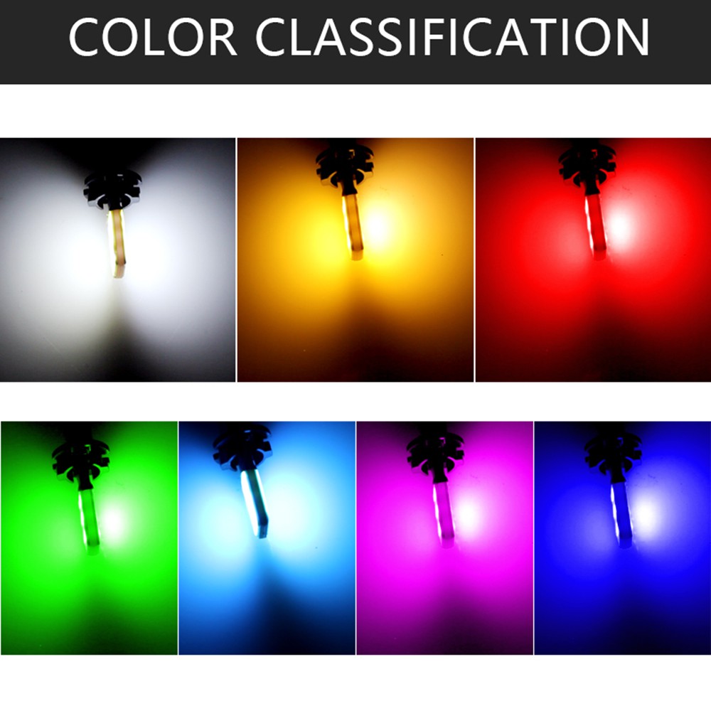 Đèn LED PC T10 12smd nhiều màu không thấm nước 12V