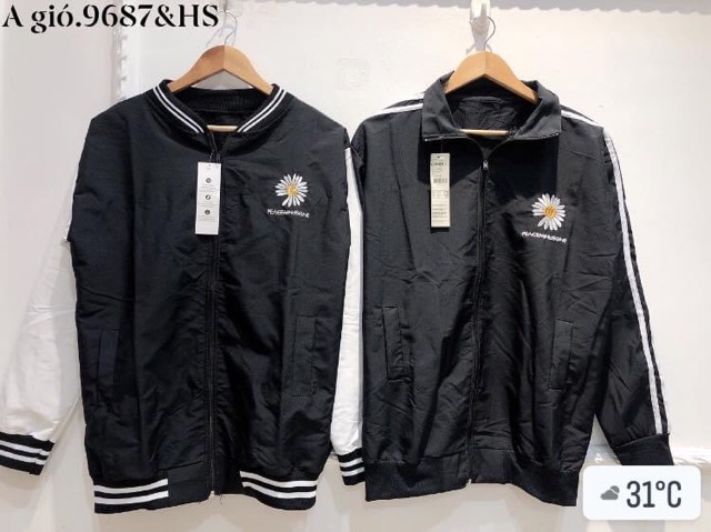 Áo khoác gió hoa cúc tay trắng - HS | BigBuy360 - bigbuy360.vn