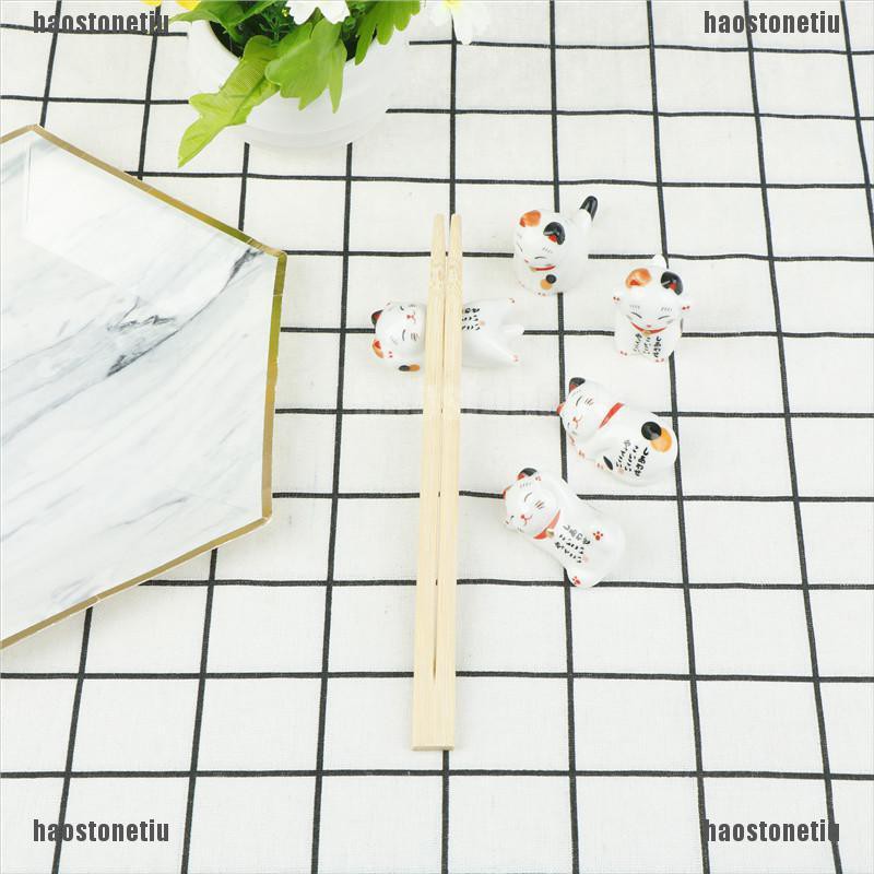 Giá Đỡ Đũa Bằng Sứ Hình Mèo May Mắn Phong Cách Nhật Bản