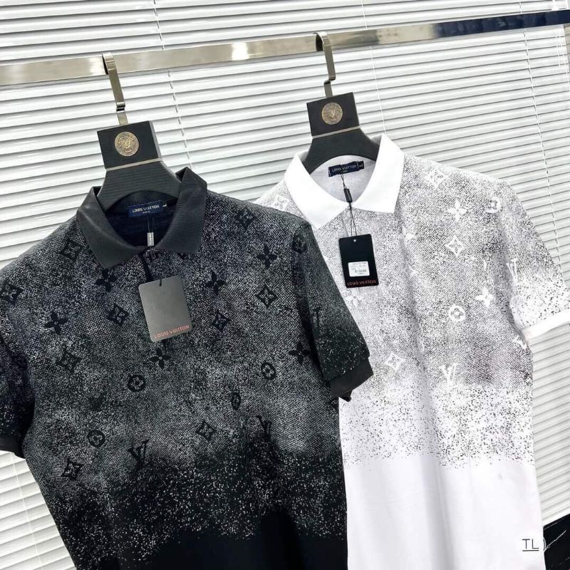 Áo Polo L.V Vẩy Sơn ❤ Áo Phông Cổ Bẻ Cotton Dày Dặn Nam Nữ NVA98