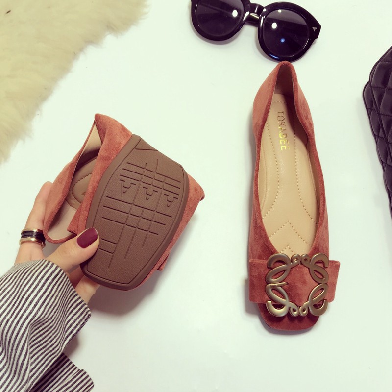 Giày Búp Bê Mũi Vuông Đính Nơ Xinh Xắn Cho Nữ | BigBuy360 - bigbuy360.vn