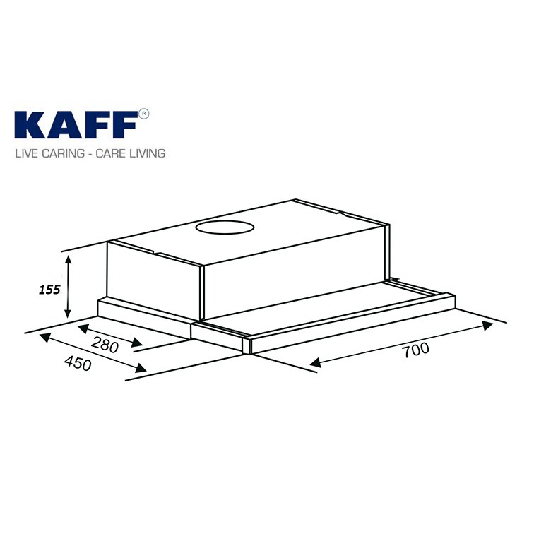 [Mã 159ELSALE hoàn 7% đơn 300K] Máy hút mùi âm tủ bếp ⚡SALE SỐC⚡ cảm ứng 7 tấc chính hãng KAFF KF-TL700