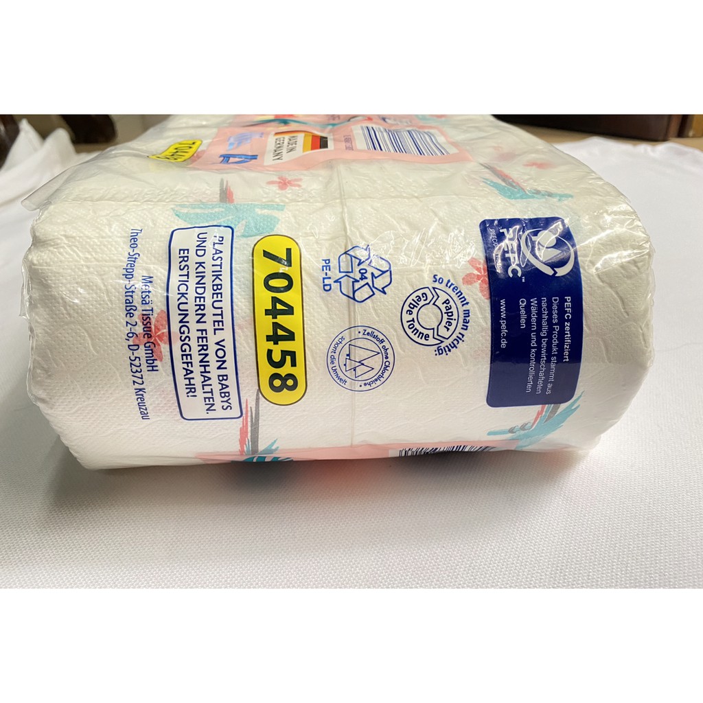 Giấy vệ sinh Kokett Đức cao cấp 3 lớp, Bản giới hạn Limited Edition, Bịch 8 cuộn dày dặn, hoạ tiết in đẹp, sang trọng