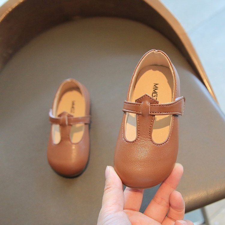 Giày Búp Bê Da Mềm Màu Trơn Chống Trượt Cho Bé 1-8 Tuổi
