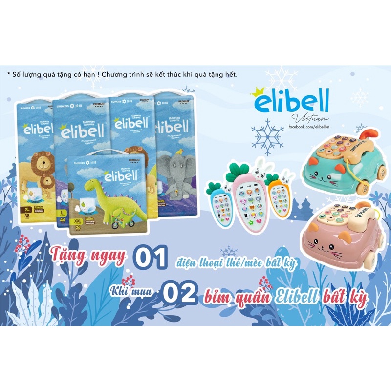 (MUA là CÓ QUÀ) Bỉm dán/ quần nội địa Nga ELIBELL cao cấp S76/M64/L54/L44/XL38/XXL2