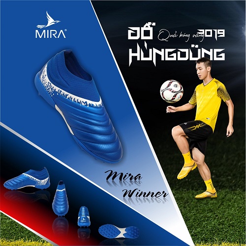 Giày Đá Bóng Thể Thao Cao Cấp Mira Winner Tặng bó gối + FreeShip Không Dây - Khâu Full Giày - Hàng Việt Nam Chính Hãng