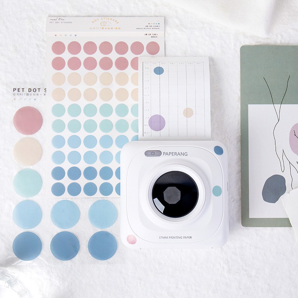 Cá Chép - Sticker dán trang trí hình chấm tròn nhiều màu, nhiều kích thước - dot sticker