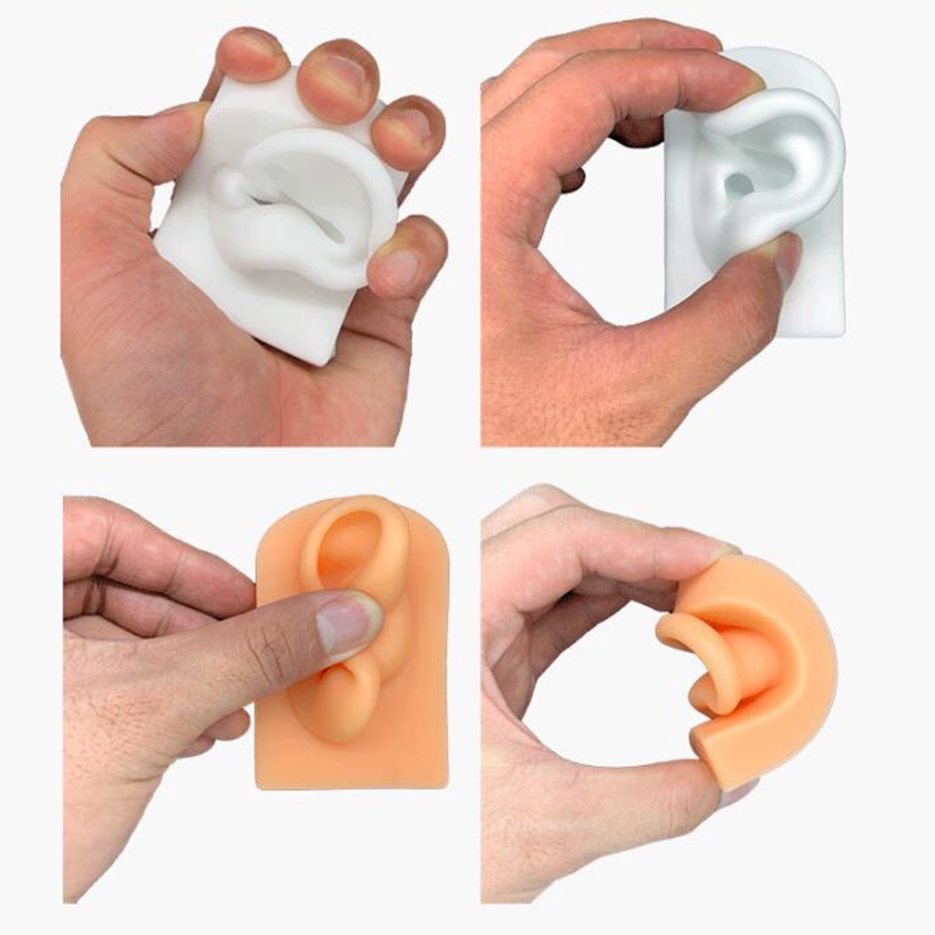 [Hàng mới về] Mô hình tai giả bằng silicon màu đen dùng tập luyện tại nhà/văn phòng