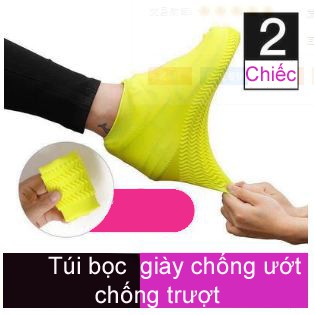 Túi bọc giày đi mưa silicon co giãn cao cấp, siêu bền và gọn nhẹ chống thấm nước- chống trơn trượt