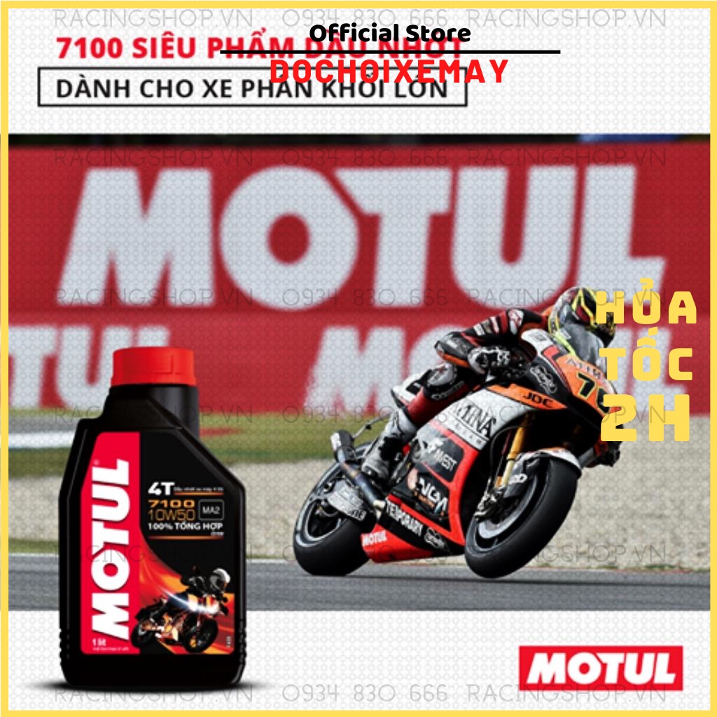 Nhớt Motul 7100 tổng hợp 4T 10W50 1L xe đua racing exciter winner sonic raider satria sirius wave DOCHOIXEMAY